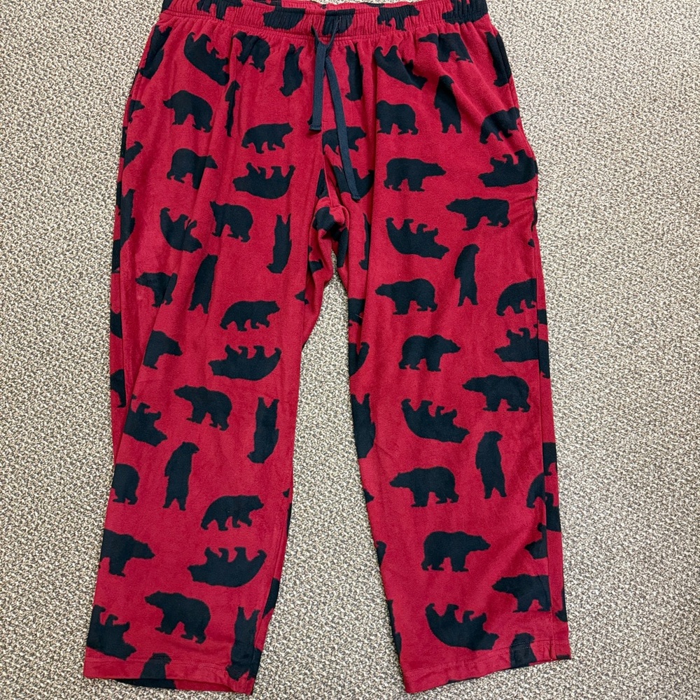 Mens‎ Red Bear Print  /Croft & Barrow Pajama Pants 3xl